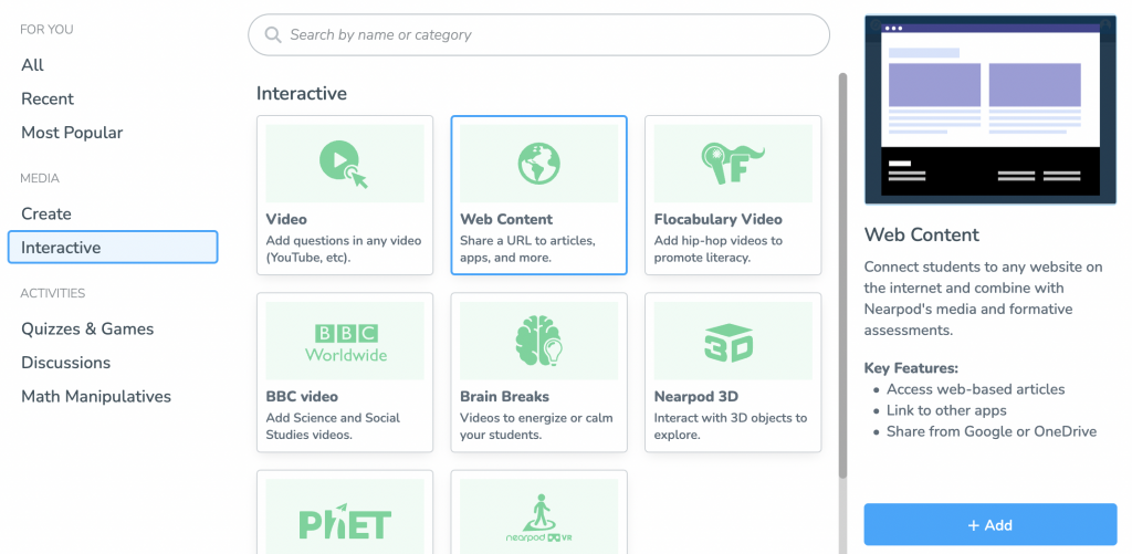 Presentation tips for how to add web content in lesson