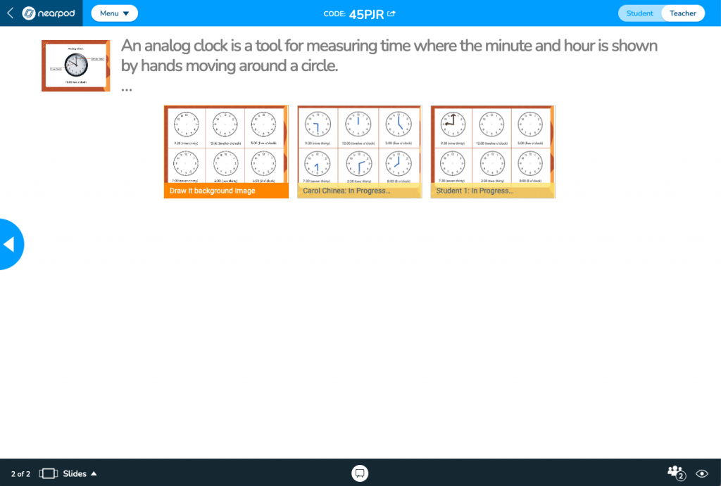 Draw It activity real-time insights