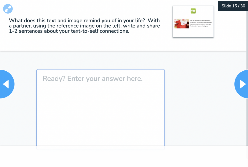 Formative assessment open-ended question tool