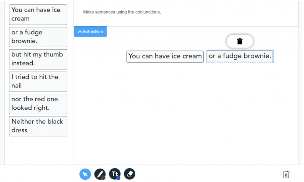 Drag and Drop activity on Nearpod to teach grammar